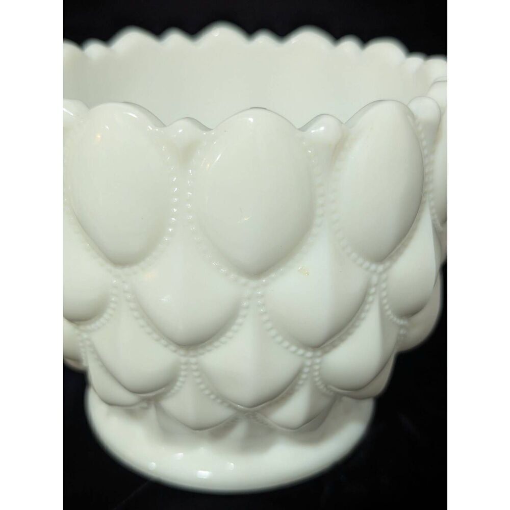 Fostoria Milk Glass Heavy Pedestal Vase With Lid - Picture 6 of 8